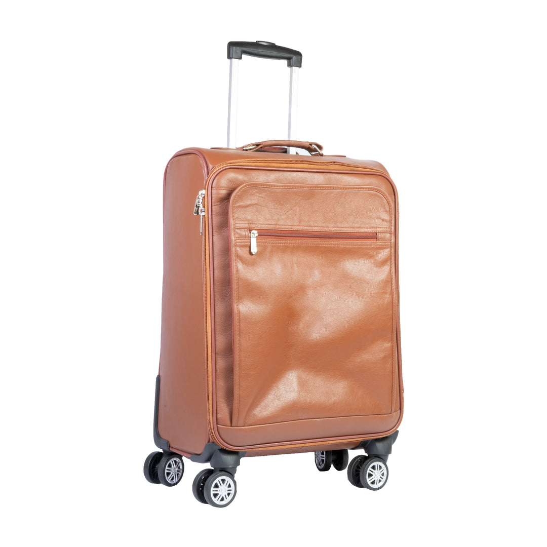 Modern Spin Leather Cabin Trolley Bag