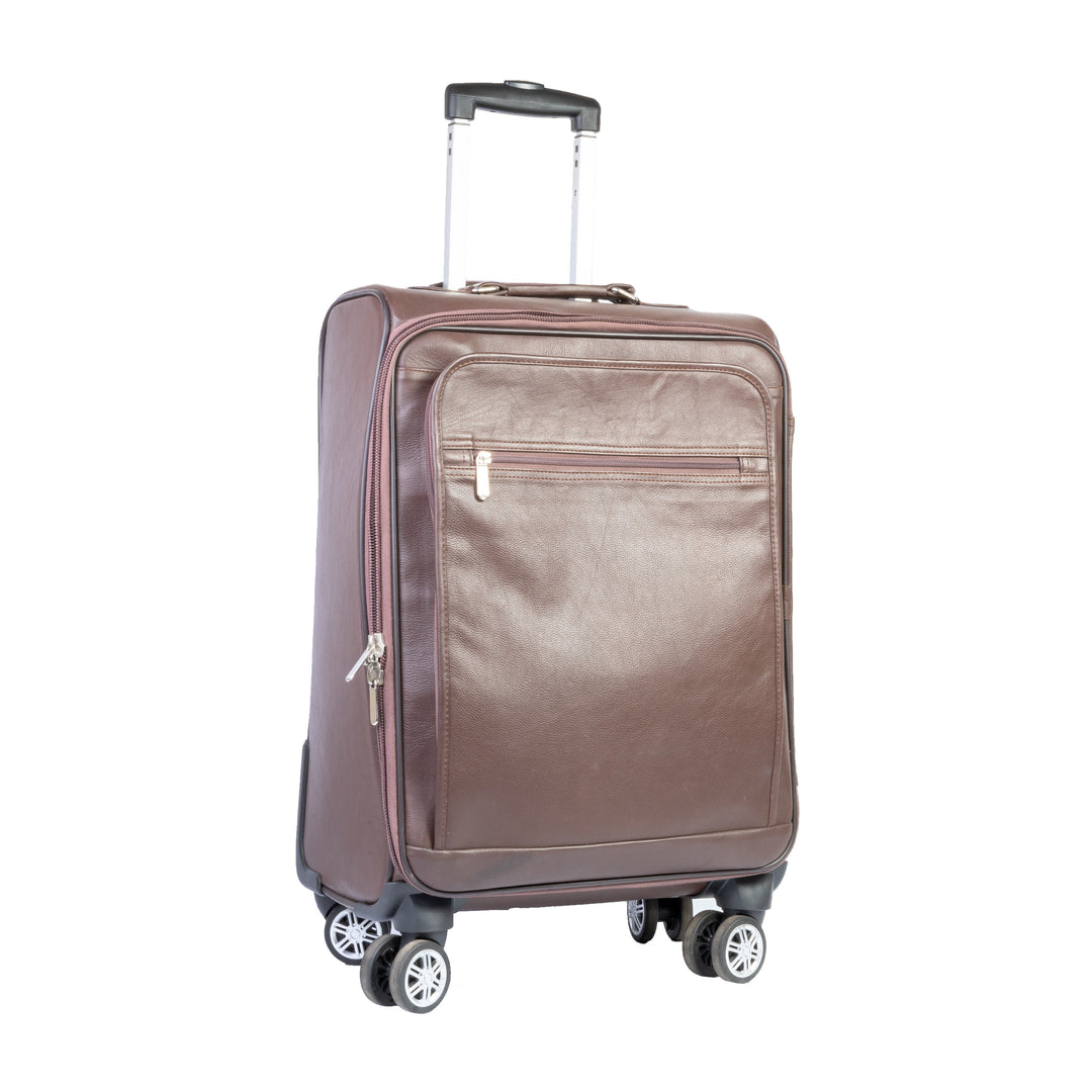 Modern Spin Leather Cabin Trolley Bag