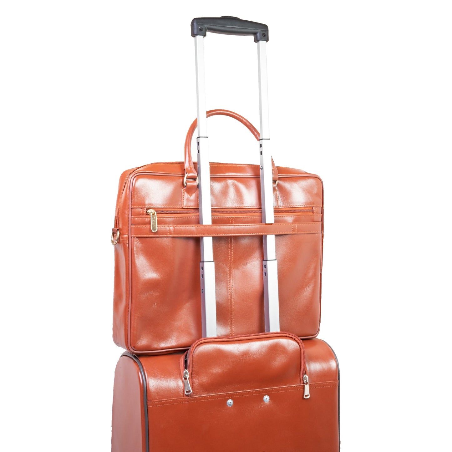 Modern Leather Case Cabin Trolley Bag