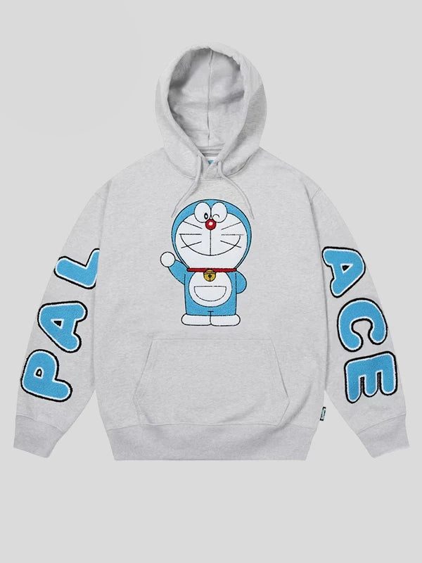 Palace-Doraemon-Hoodie-Grey