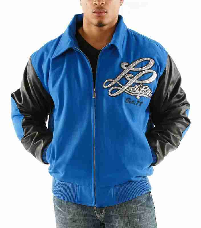 Pelle Blue and Black Varsity Leather Jacket