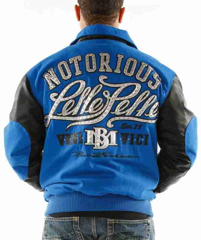 Pelle Blue and Black Varsity Leather Jacket