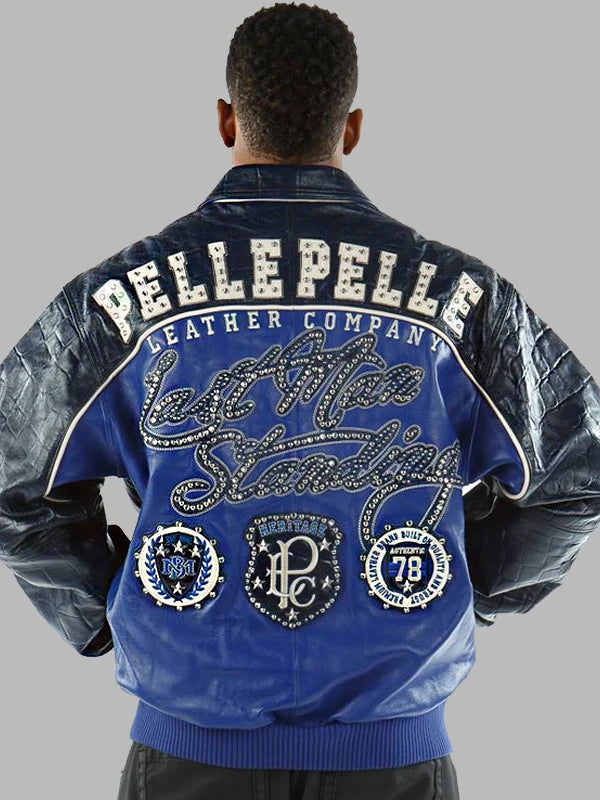 Pelle-Pelle-Last-Man-Standing-Blue-Leather-Jacket Back