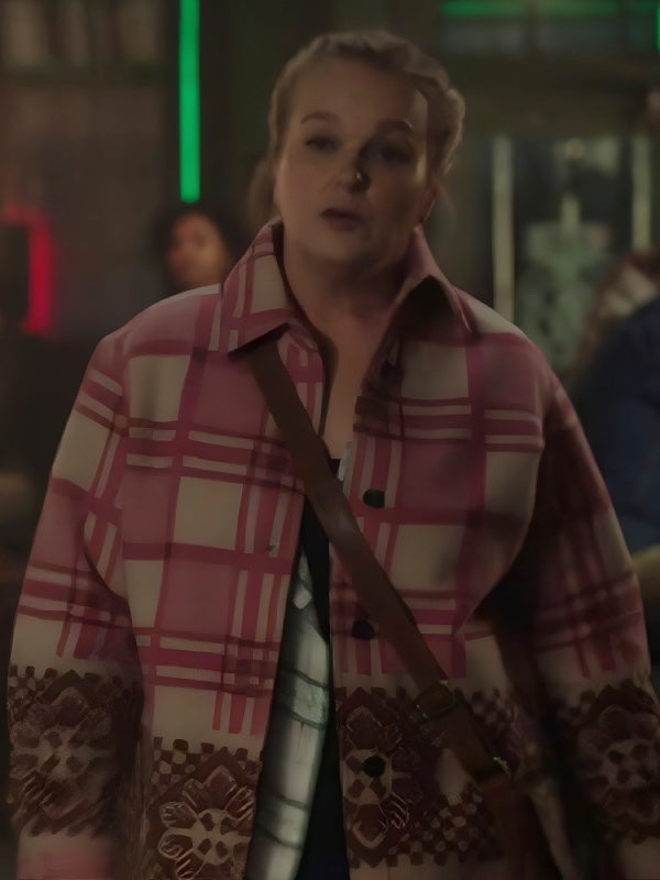 Elizabeth Bowen Resident Alien S4 Pink Plaid Shacket
