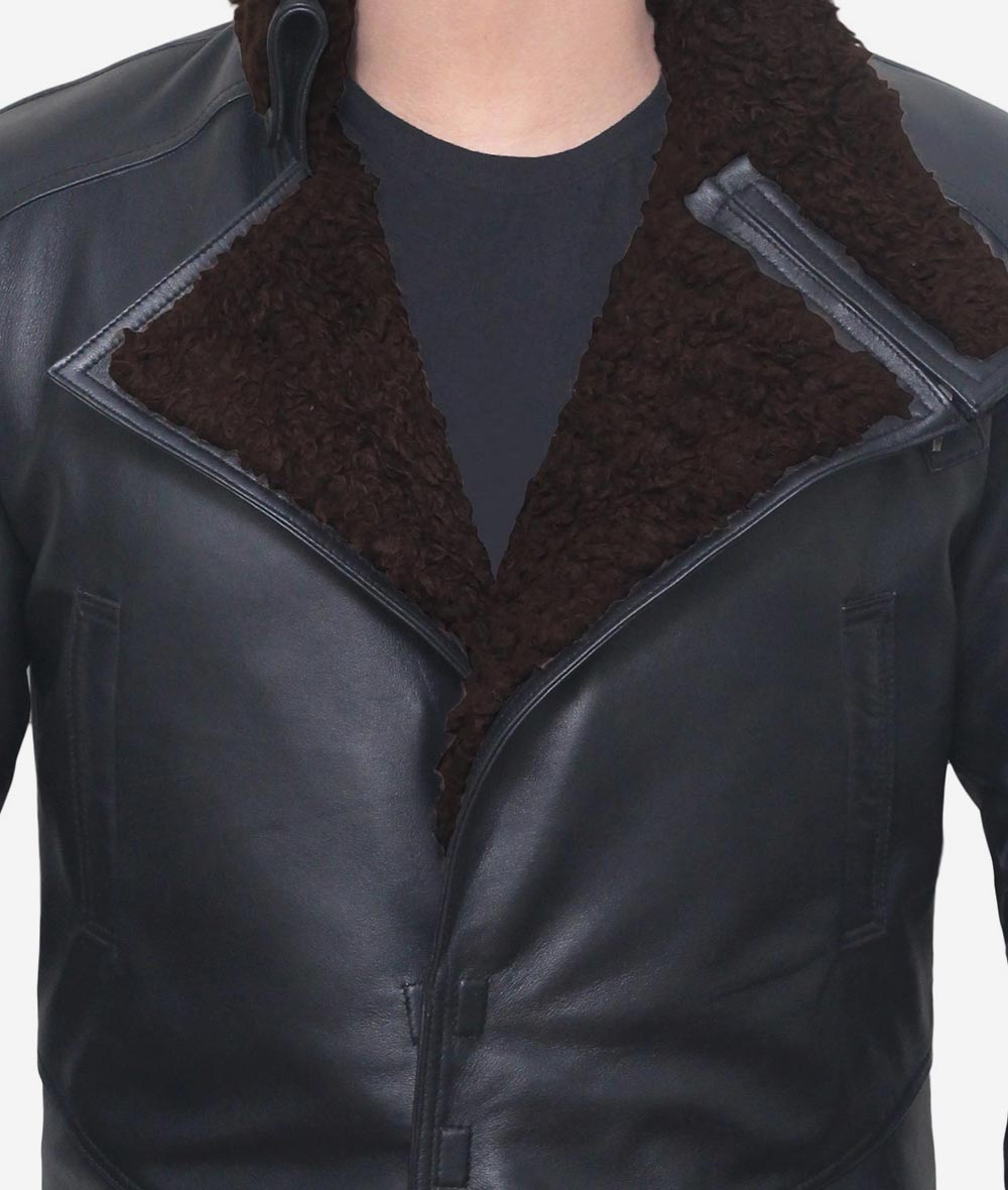 Winter Runner Coat, Shearling Jacket Men