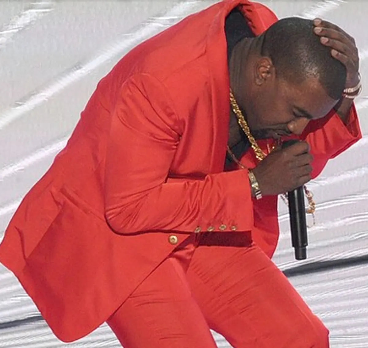 Kanye Red Suit