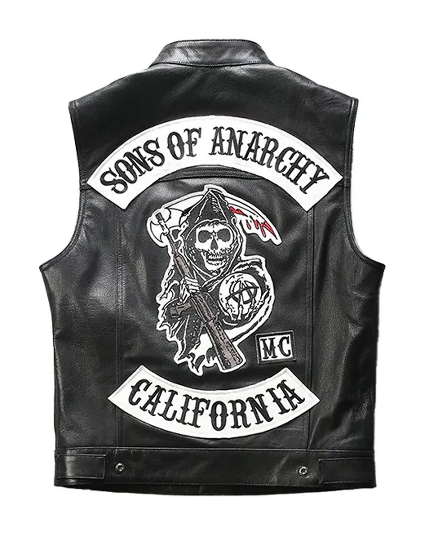 Sons of Anarchy Black Leather Biker Vest