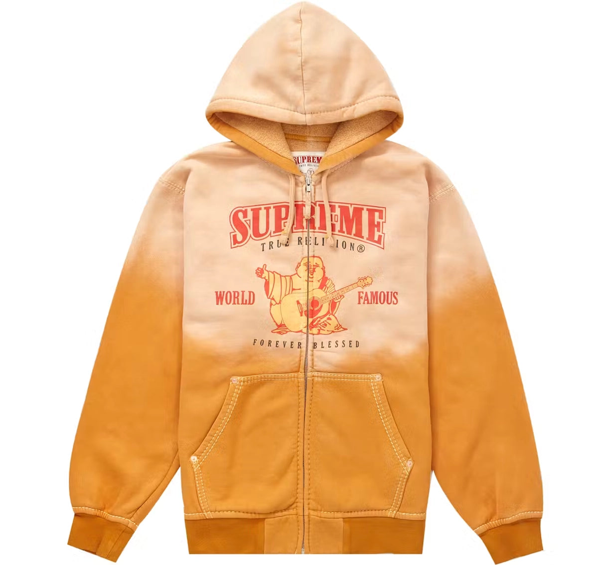 Supreme_True_Religion_Hoodie_Orange_FrontView
