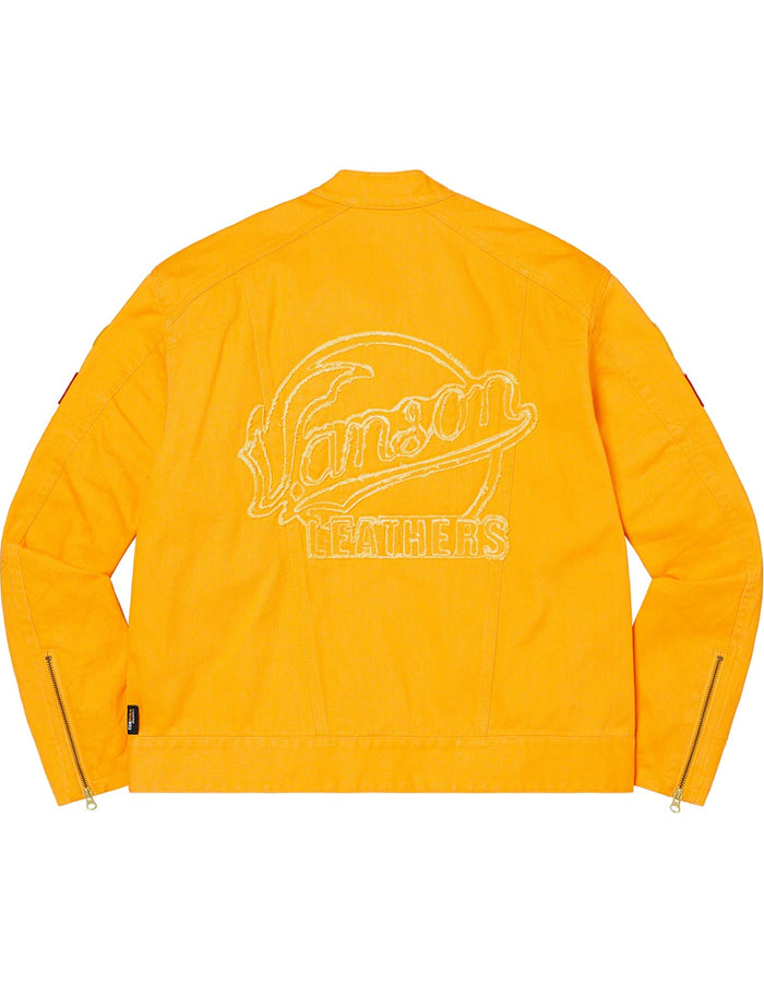 Supreme_Vanson_Jacket_Denim_Yellow_Back