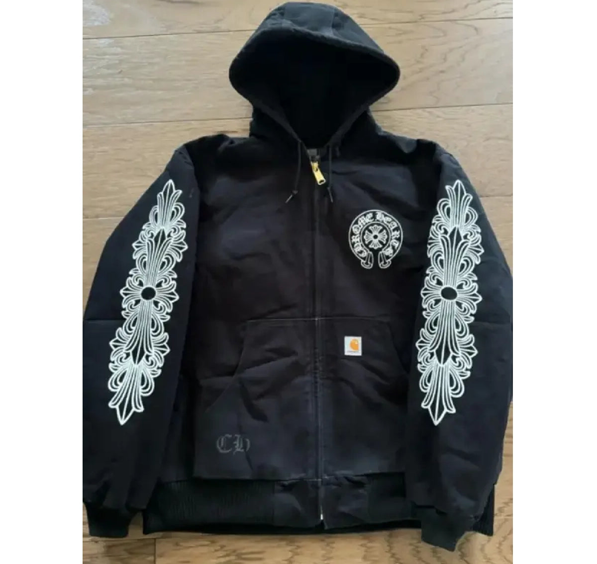 Trendy_Chrome_Hearts_Carhartt_Black_Cotton_And_Polyester_Jacket