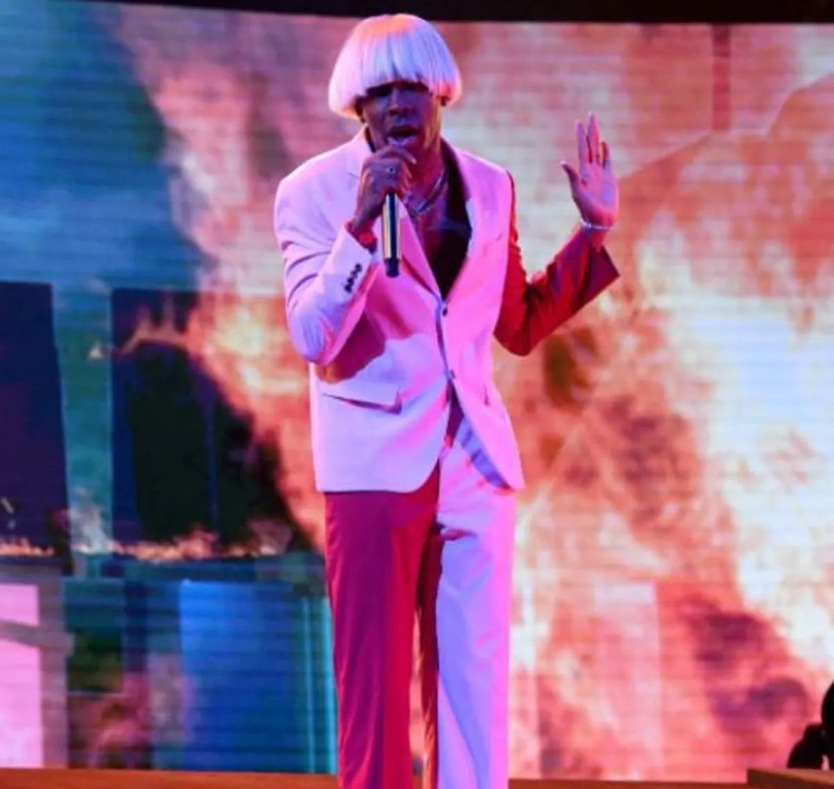 Tyler The Creator Pink And Red Suit