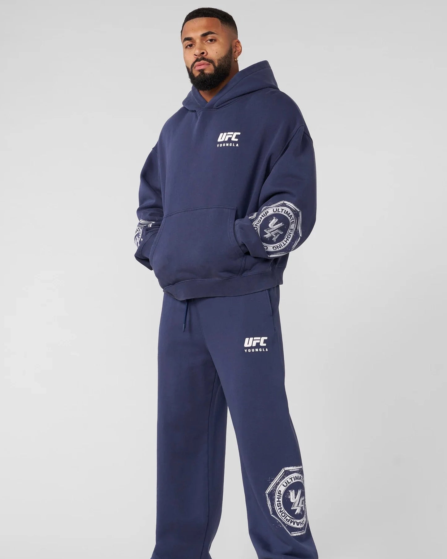 Ufc_Youngla_Dark_Blue_Pullover_Hoodie
