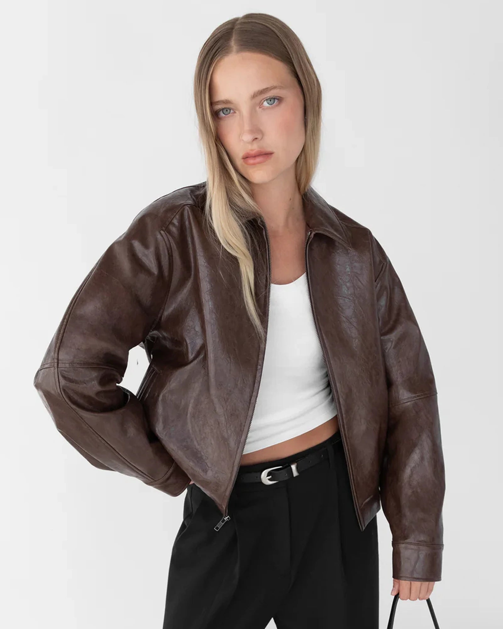 Dark Brown Vegan Leather Jacket – Zing Apparel