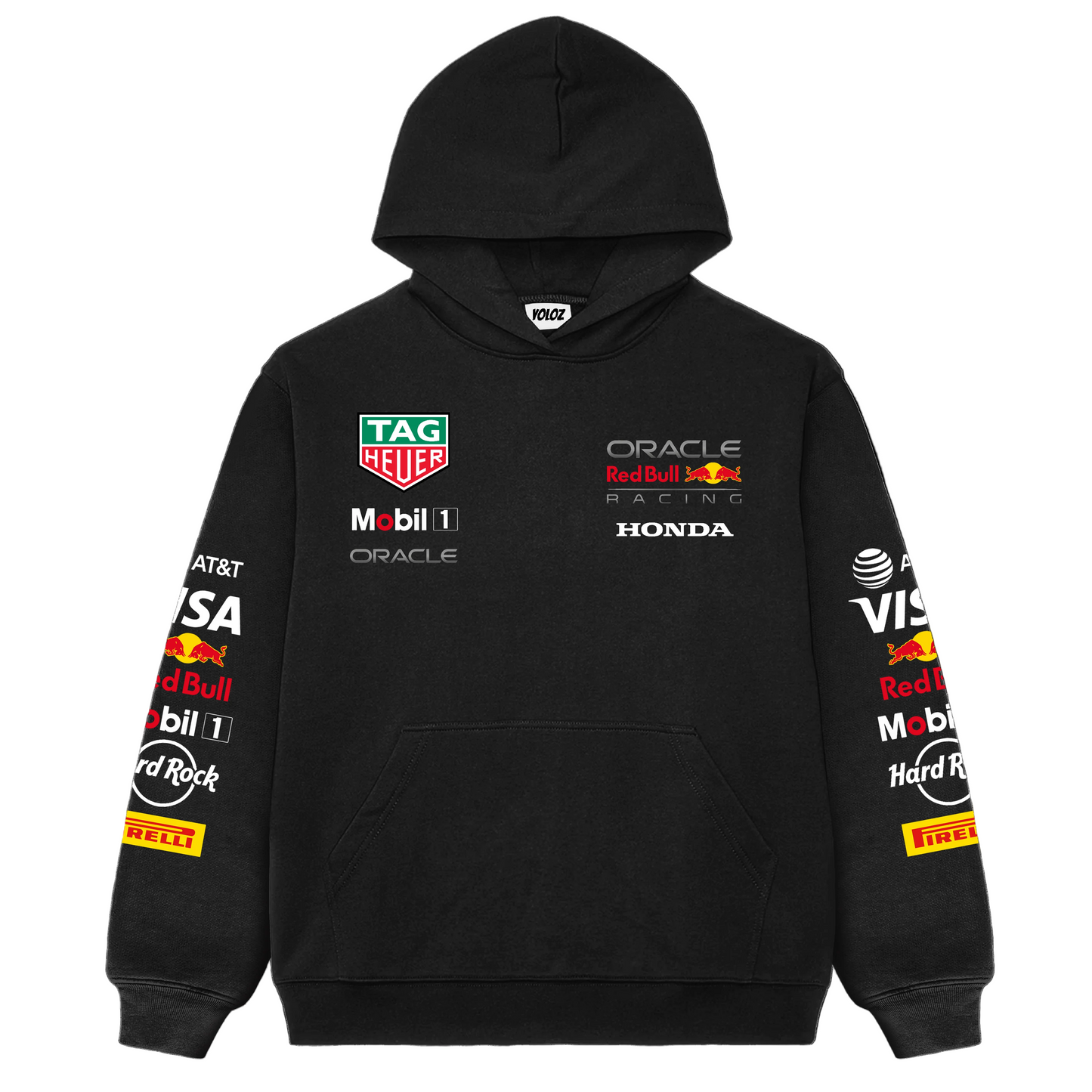 Vintage Red Bull Big Embroidered Logo Racing Hoodie For Sale