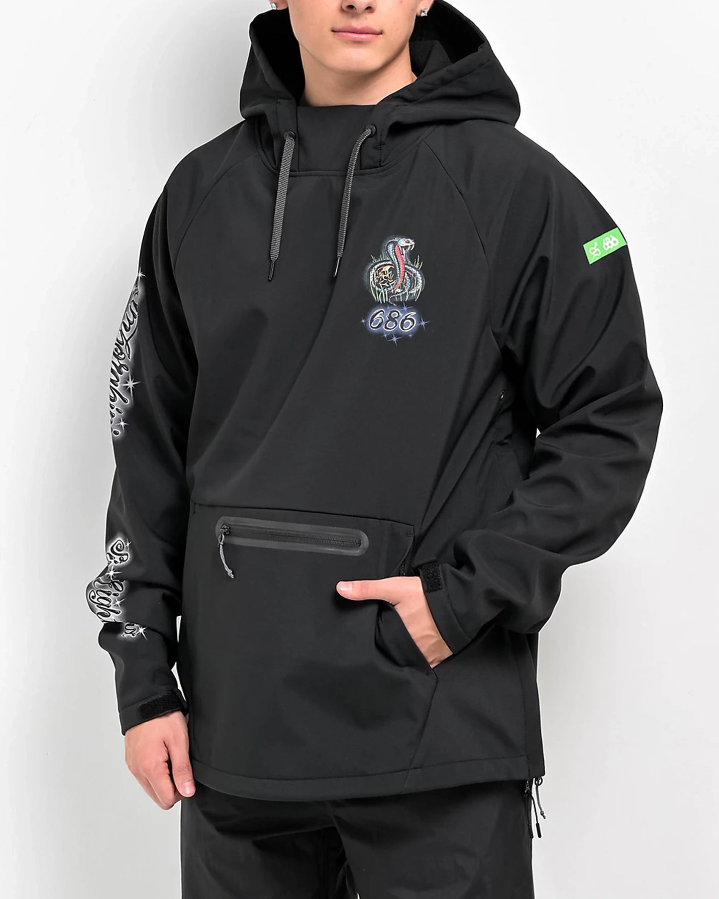 Waterproof-Hoodie-Snowboarding-Black