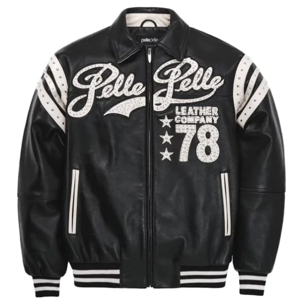 Pelle Pelle Red and Black Zip Bomber Leather Jacket
