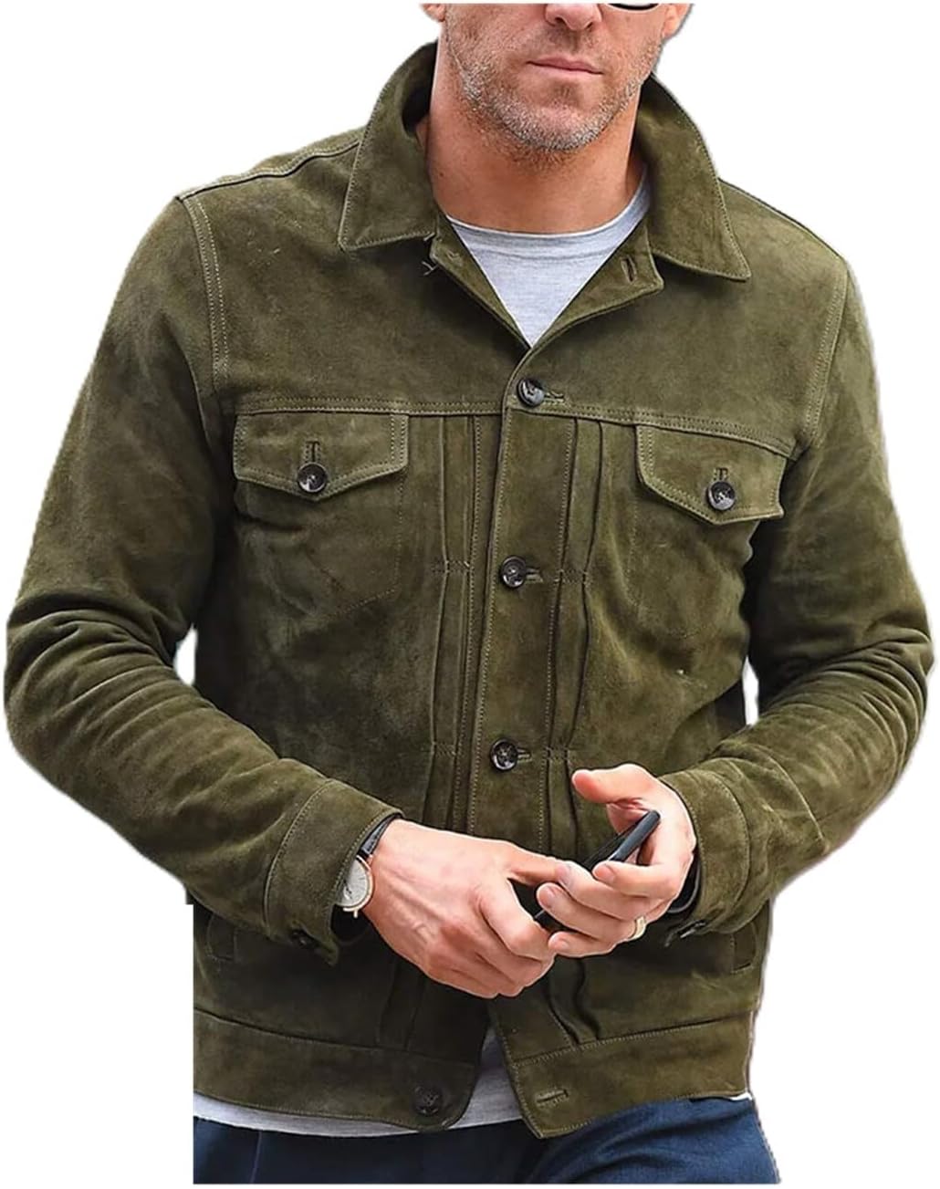 Ryan Reynolds Red Notice Green Suede Jacket Zing Apparel