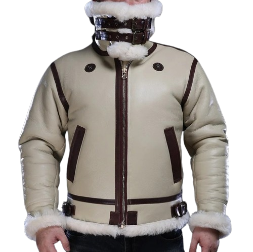 White Shearling Jacket For Winter B3 - Warmth Jacket