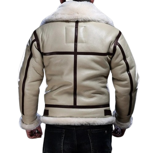 White Shearling Jacket For Winter B3 - Warmth Jacket
