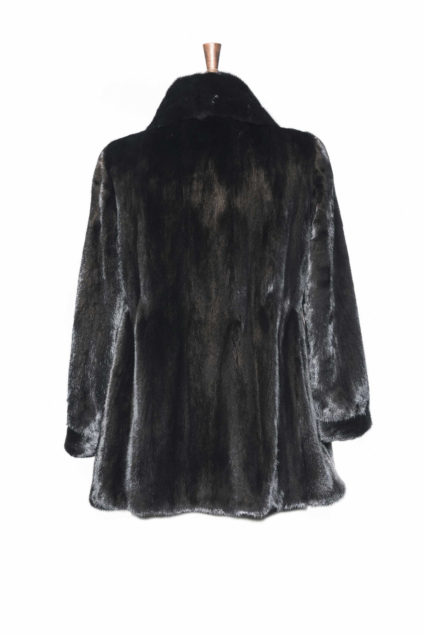 Women Black Mink Fur Coat For Sale