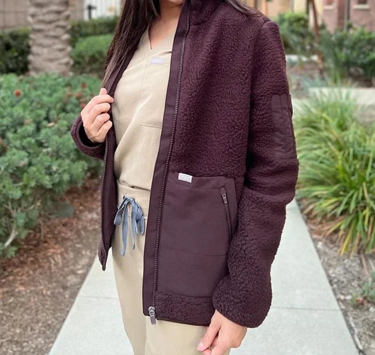 Figs Bomber Jacket Sherpa