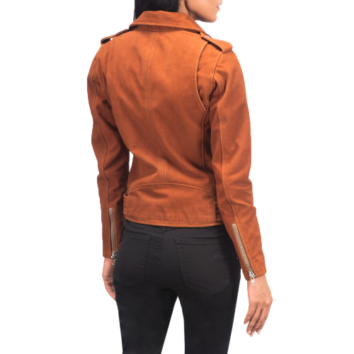 Redish Brown Suede Jacket Women Zing Apparel
