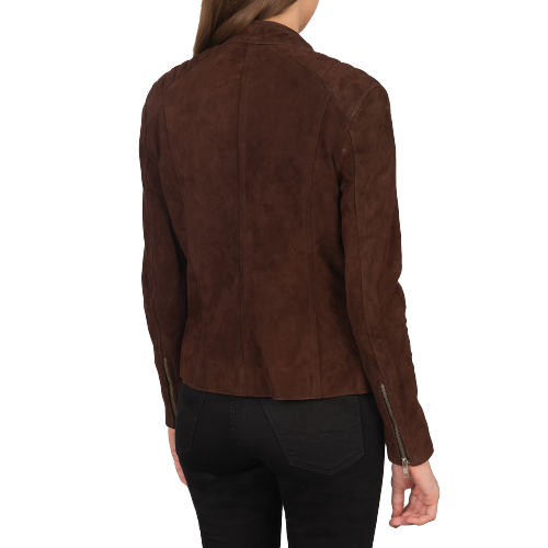 Kelsee Mocha Suede Jacket Women, Brown Zing Apparel