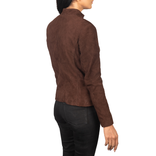 Rumella Mocha Suede Jacket Women, Brown Zing Apparel