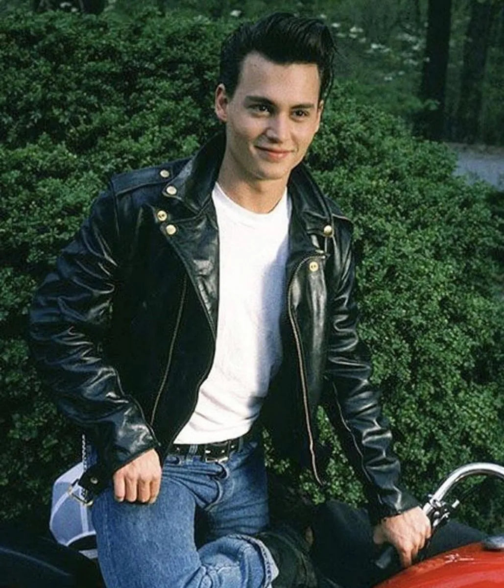 Johnny Depp Cry Baby Black Leather Jacket