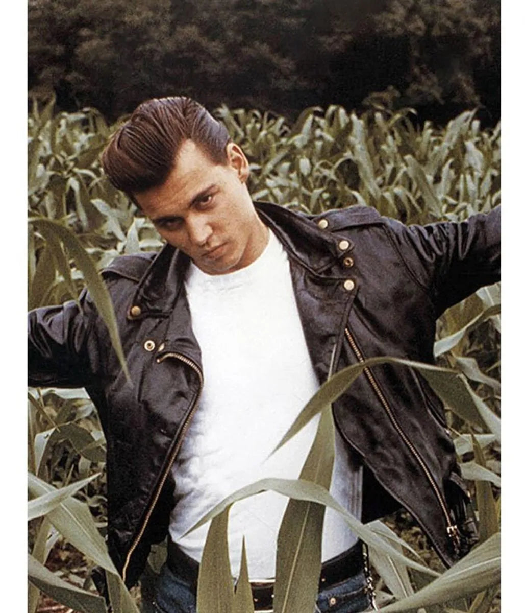 Johnny Depp Cry Baby Black Leather Jacket