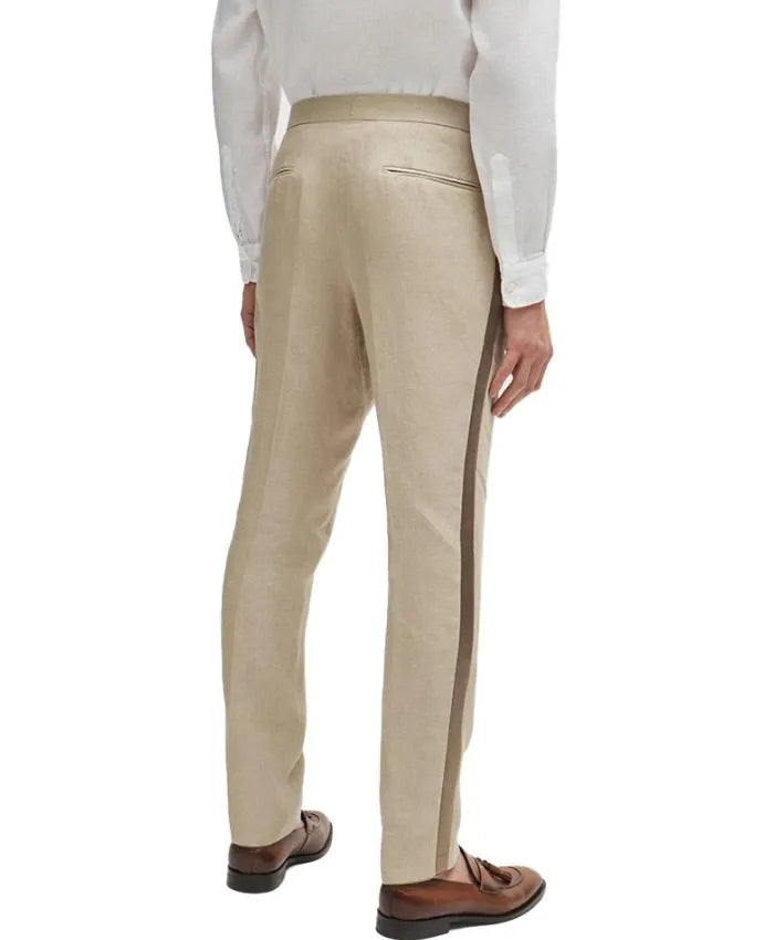 David Trendy Beige Wedding Suit