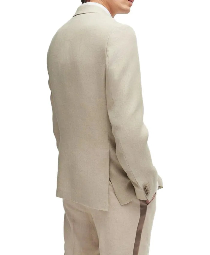 David Trendy Beige Wedding Suit