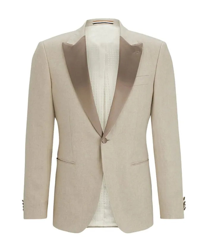 David Trendy Beige Wedding Suit