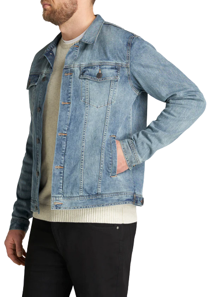 Men's Denim Sherpa Tall Jacket, Blue