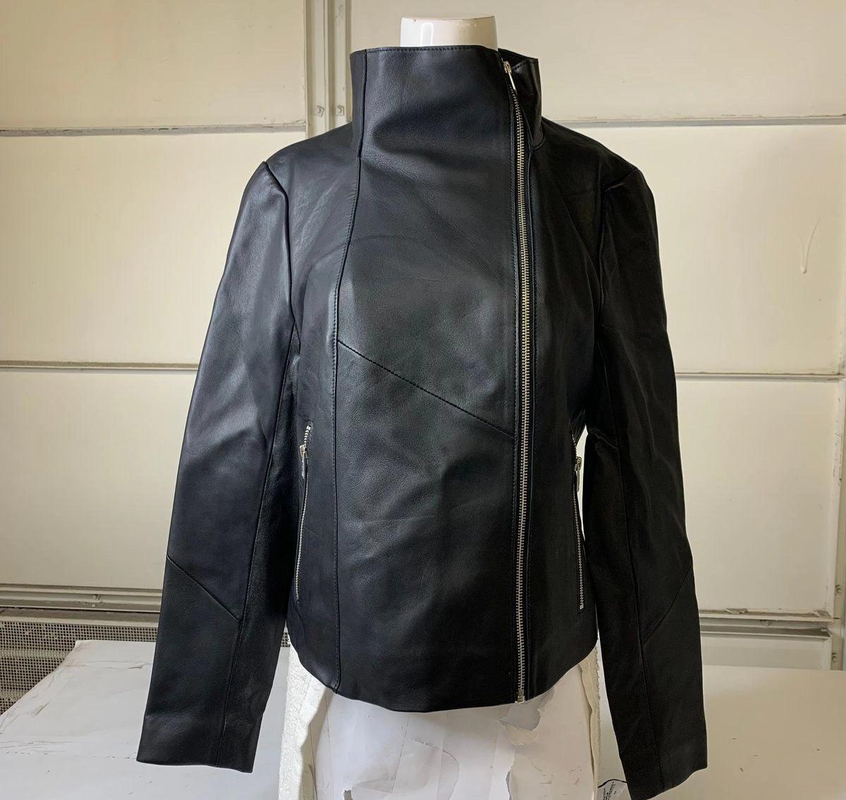 funnel-neck-leather-jacket-for-women