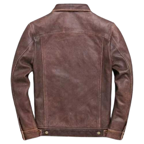 Stylish Slim Biker Jacket Men, Brown Zing Apparel