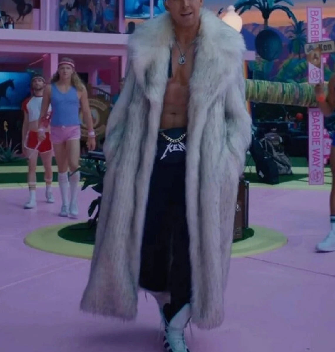 Ryan Gosling Ken Shearling Fur Coat For Men