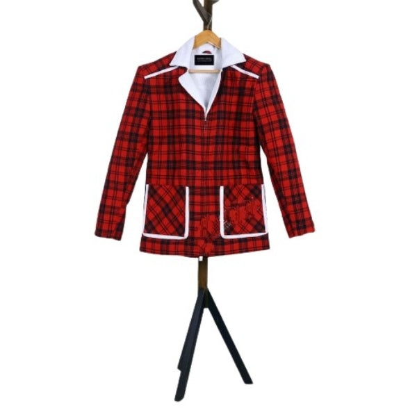 Ryan’s Checkered Cotton Jacket With White Shearling
