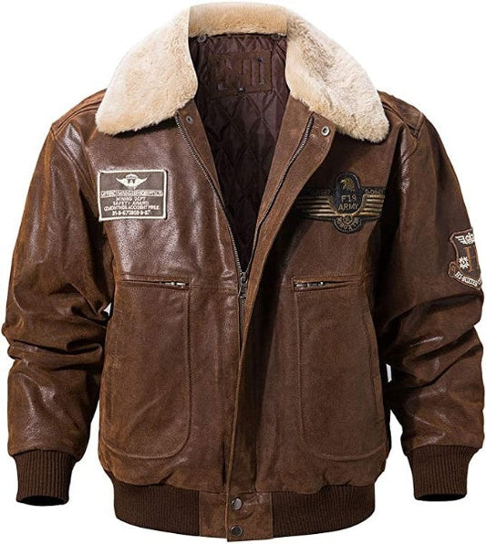 Wool Shearling Jacket Men For Winter, Fur Collar Zing Apparel