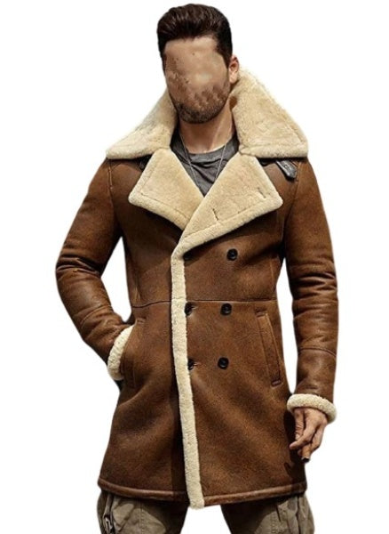 Brown Shearling Jacket in Sheep Skin For Men