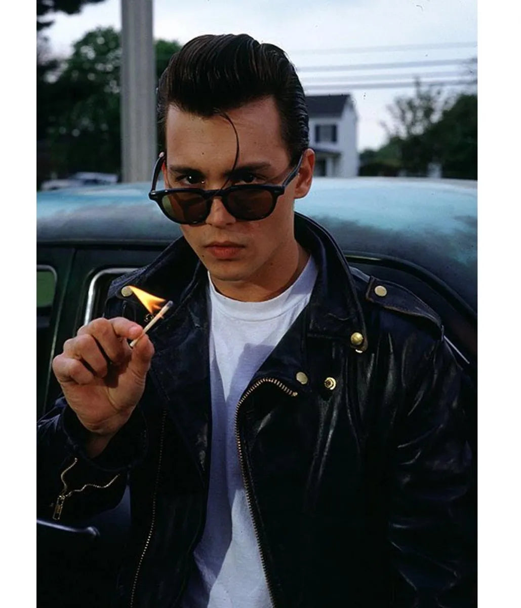 Johnny Depp Cry Baby Black Leather Jacket