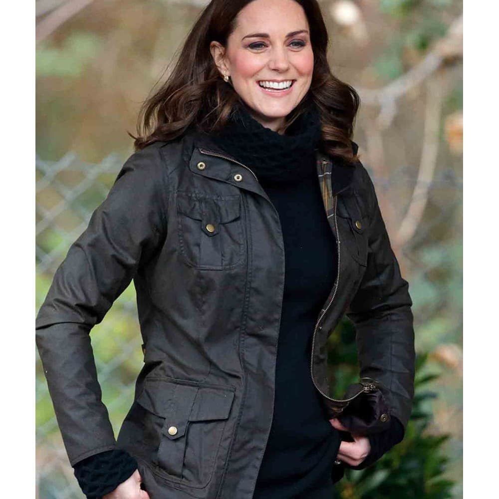 Halloween Jacket - Kate Middleton Casual Brown Leather Jacket Zing Apparel