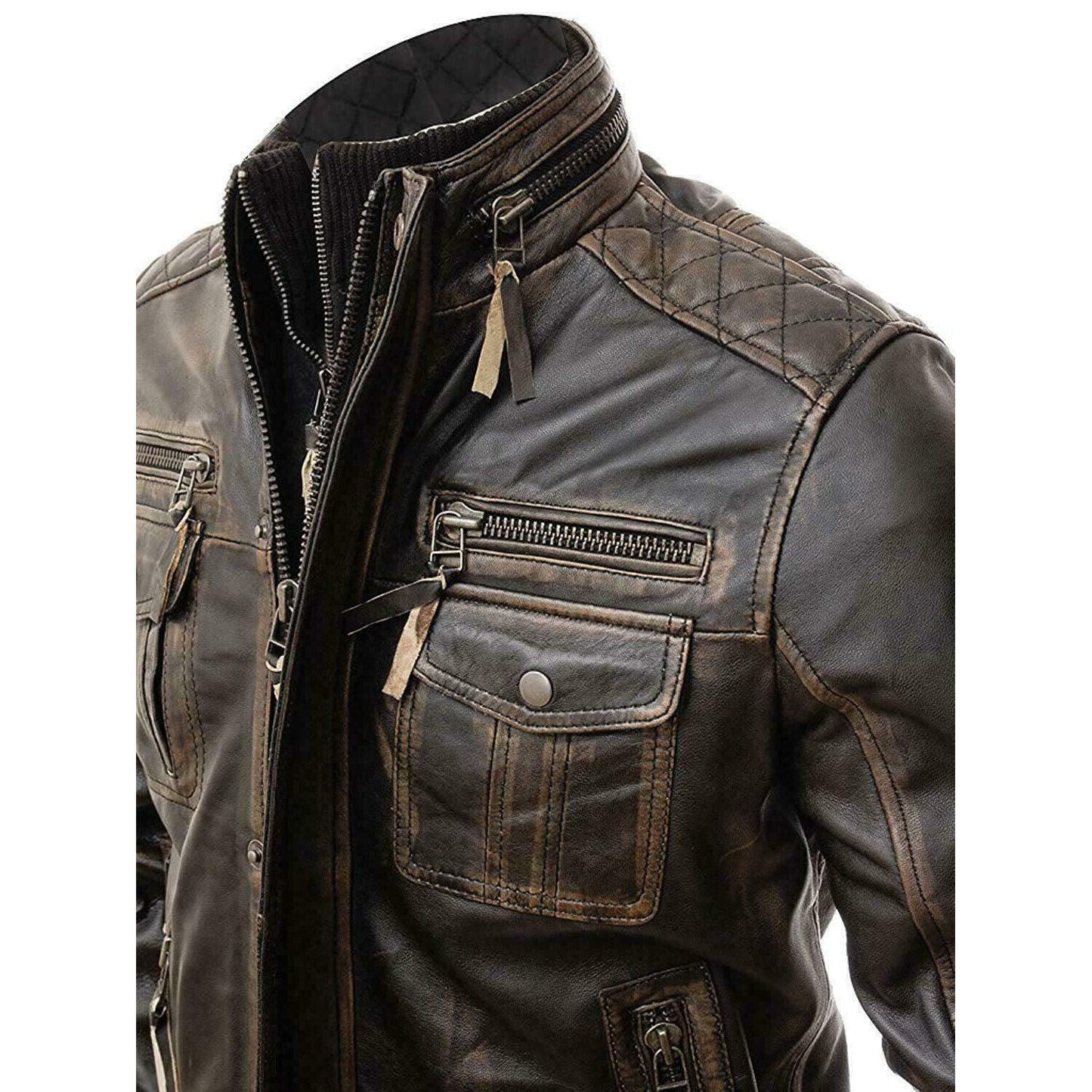 Black Leather Motorcycle Jacket Zing Apparel