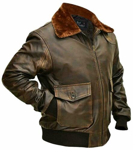 G-1 Aviator Distresses Leather Jacket, Brown