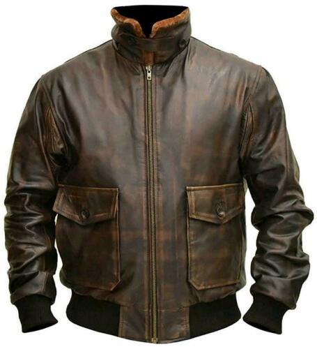 G-1 Aviator Distresses Leather Jacket, Brown