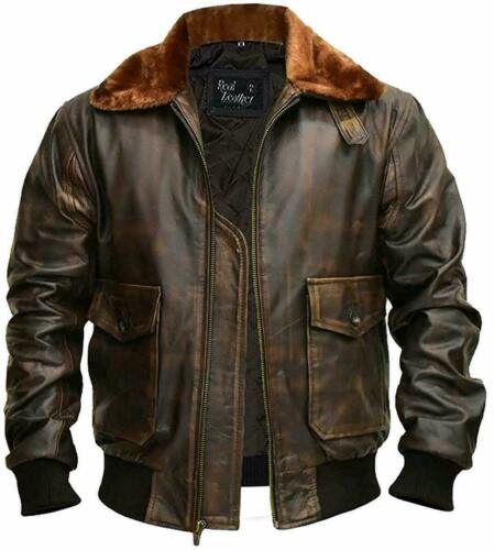 G-1 Aviator Distresses Leather Jacket, Brown