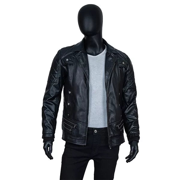 Seth Rollins Black Fur Black Leather Jacket