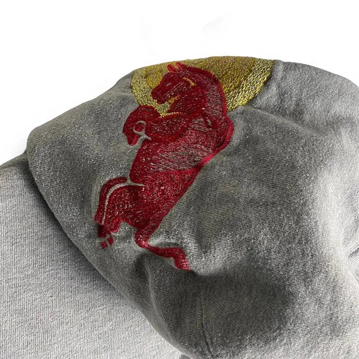 Vintage Red Bull Big Embroidered Logo Racing Hoodie Zing Apparel