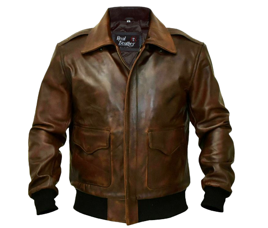 G-1 Brown Bomber Distressed Leather Jacket