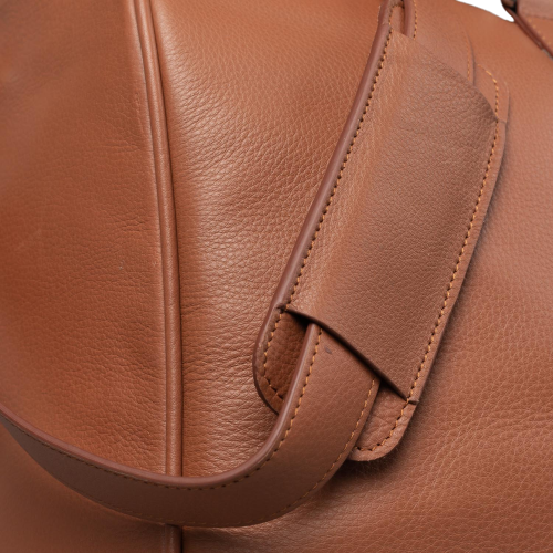 Deluxe Travel Leather Duffle Bag, Brown